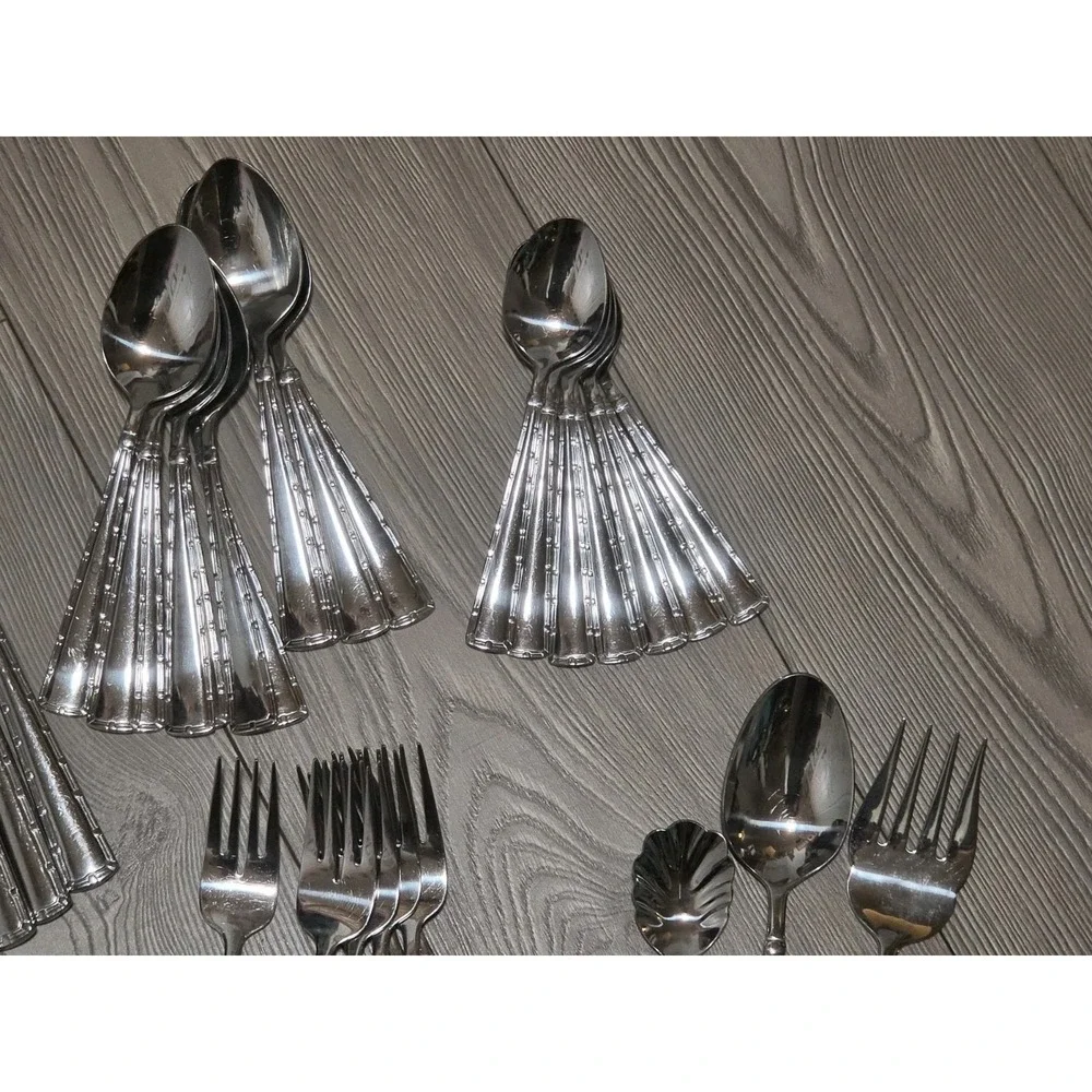 Wallace PORTICO Stainless 18/10 Glossy Flatware Set 49 Pc Lot